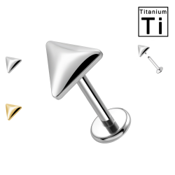 PWC-222 Piercing Labret in Titanio a Forma di Triangolo 3D con Filettatura Interna PWC-222 Piercing Labret in Titanio a Forma di Triangolo 3D con Filettatura Interna