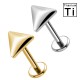 PWC-222 Piercing Labret in Titanio a Forma di Triangolo 3D con Filettatura Interna
