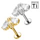 PWC-228 Piercing Labret in Titanio a Forma di Ape e Filettatura Interna