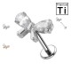 PWC-231 Piercing Labret in Titanio con Nodo a Fiocco con Cristalli e con Filettatura Interna PWC-231 Piercing Labret in Titanio con Nodo a Fiocco con Cristalli e con Filettatura Interna
