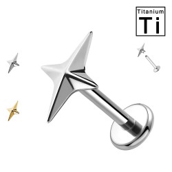 PWC-242 Piercing Labret in Titanio con Stella Filettatura Interna