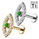 PWC-248 Piercing Labret in Titanio con Occhio con Cristallo Filettatura Interna