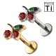 PWC-249 Piercing Labret in Titanio a Ciliegia con Cristalli Colorati