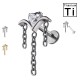 PWC-250 Piercing Labret in Titanio a Cuore con Cristallo e Catena PWC-250 Piercing Labret in Titanio a Cuore con Cristallo e Catena