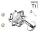 PWC-251 Piercing Labret in Titanio con Fiore di Loto con Cristallo Filettatura Interna PWC-251 Piercing Labret in Titanio con Fiore di Loto con Cristallo Filettatura Interna