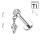 PWC-258 Piercing Labret in Titanio con Cristallo a Forma di Diamante