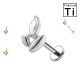 PWC-267 Piercing Labret in Titanio a Forma di Goccia con Cristallo