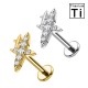 PWC-272 Piercing Labret in Titanio a Forma di Croce con Cristalli