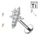 PWC-272 Piercing Labret in Titanio a Forma di Croce con Cristalli