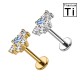 PWC-282 Piercing Labret de Titanio con Cristal Rectangular