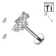 PWC-282 Piercing Labret de Titanio con Cristal Rectangular