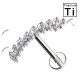 Piercing Labret in Titanio con Sei Cristalli-Filettatura Interna
