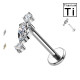 Labret in Titanio con Cristalli a Goccia