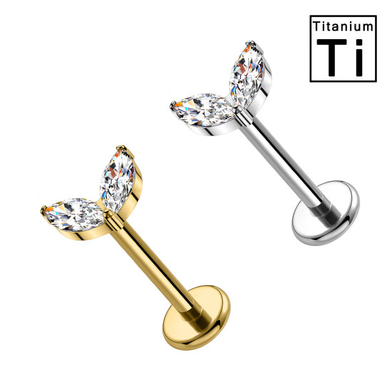 Piercing Labret in Titanio con Cristallo