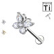 Piercing Labret con Farfalla e Cristalli in Titanio