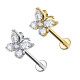 Piercing Labret con Farfalla e Cristalli in Titanio