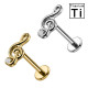 Labret in Titanio con Nota Musicale e Cristallo
