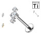 Piercing Labret in Titanio con Tre Cristalli
