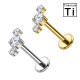 Piercing Labret in Titanio con Tre Cristalli