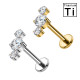 Piercing Labret in Titanio con Tre Cristalli