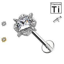 Piercing Labret in Titanio con Cristallo Barocco