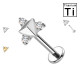 Piercing Labret in Titanio con Stella e Tre Cristalli