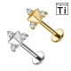 Piercing Labret in Titanio con Stella e Tre Cristalli