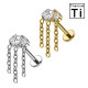 Piercing Labret in Titanio con Cristalli e Catene