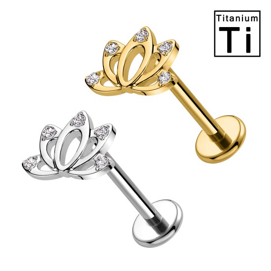 Piercing Labret con Cristallo in Titanio