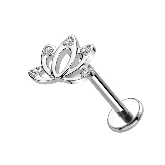 Piercing Labret con Cristallo in Titanio