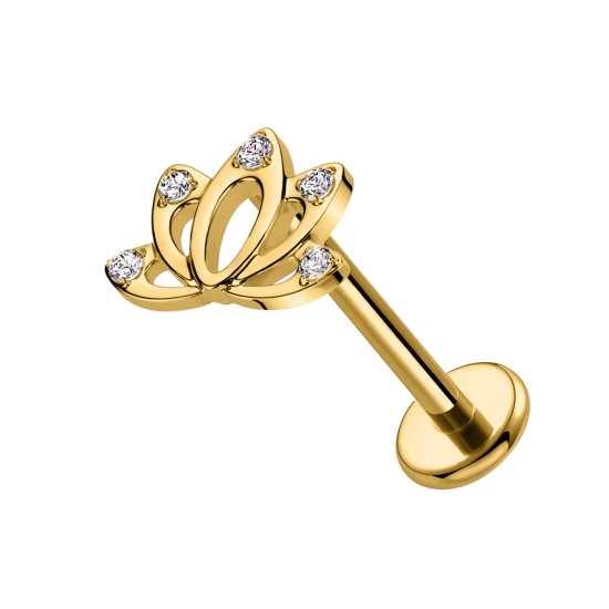 Piercing Labret con Cristallo in Titanio