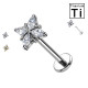 Labret in Titanio con Quattro Cristalli