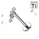 Labret in Titanio con Cristalli a Goccia