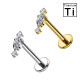 Labret in Titanio con Cristalli a Goccia