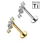 Labret in Titanio con Cristalli a Goccia