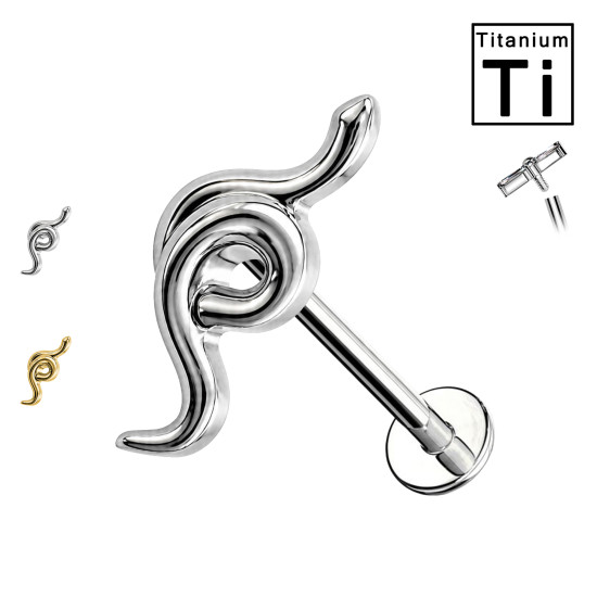 Piercing Labret con Design a Spirale in Titanio