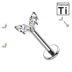 Piercing Labret in Titanio con Cristallo Piercing Labret in Titanio con Cristallo