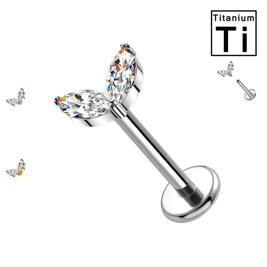 Piercing Labret in Titanio con Cristallo