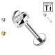 Piercing Labret in Titanio con Cuore e Cristallo