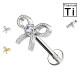 Piercing Labret in Titanio con Fiocco e Cristallo