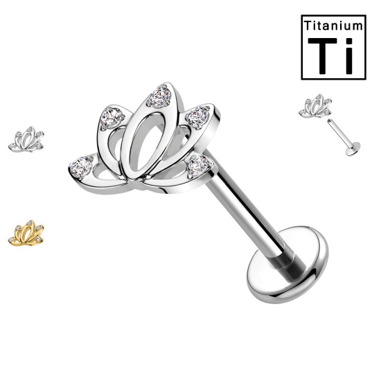Piercing Labret con Cristallo in Titanio
