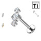 Piercing Labret in Titanio con Tre Cristalli