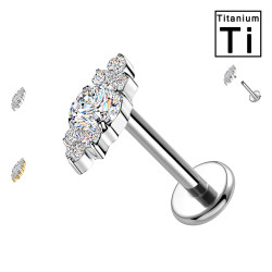 Titanium Labret Piercing with Crystal Titanium Labret Piercing with Crystal