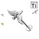 Piercing Labret con Farfalla e Cristalli in Titanio