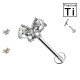 Piercing Labret con Farfalla e Cristalli in Titanio