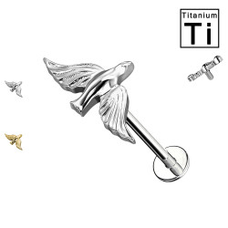 Piercing Labret in Titanio con Uccello in Volo Piercing Labret in Titanio con Uccello in Volo