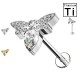 Piercing Labret con Farfalla e Cristalli in Titanio