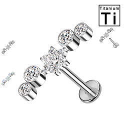 Piercing Labret con Cristallo in Titanio