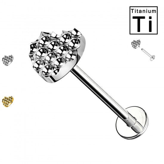 Piercing Labret con Cuore in Titanio