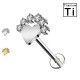 Piercing Labret con Cuore e Cristalli in Titanio Piercing Labret con Cuore e Cristalli in Titanio